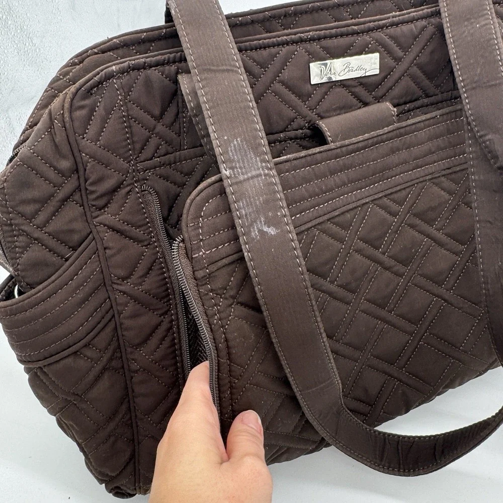 Vera Bradley Stroll Around Baby Bag‎ Espresso Brown Quilted Diaper Tote Travel